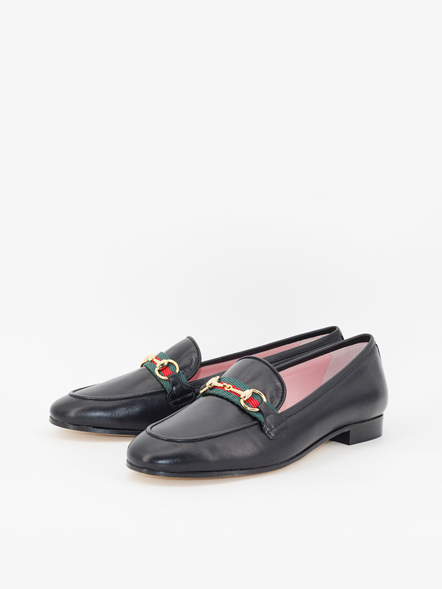 Taormina black coy leather loafers 