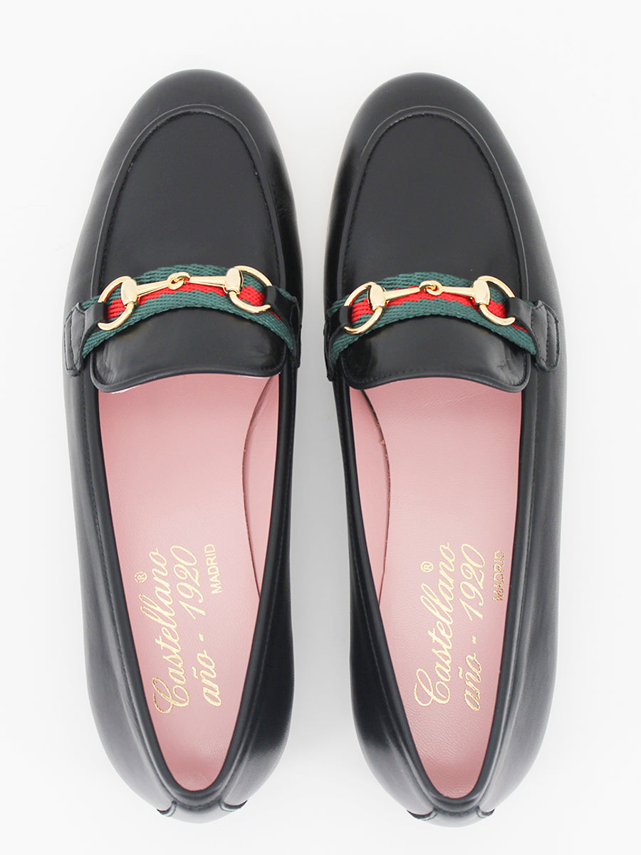 Taormina black coy leather loafers