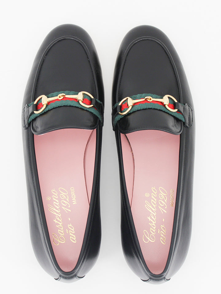 Taormina black coy leather loafers