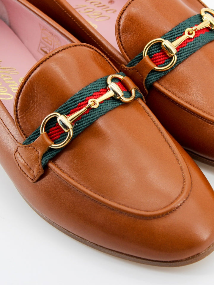 Taormina leather loafers tan color 
