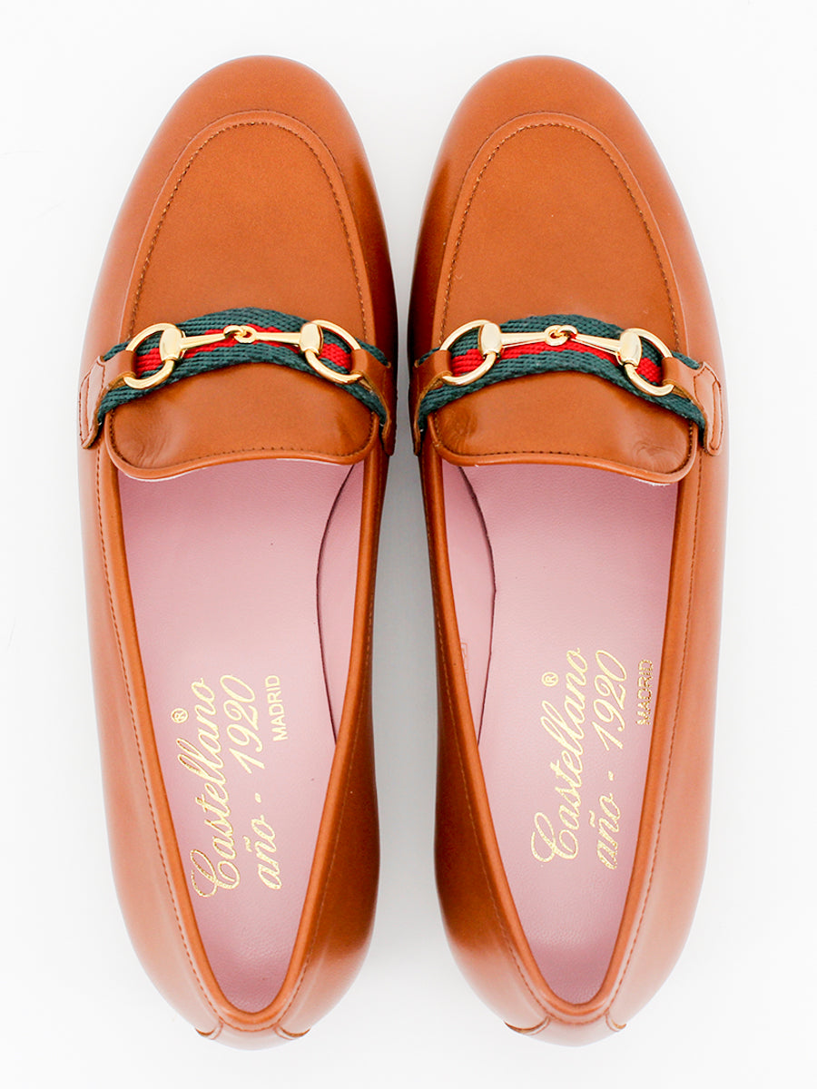 Taormina leather loafers tan color 