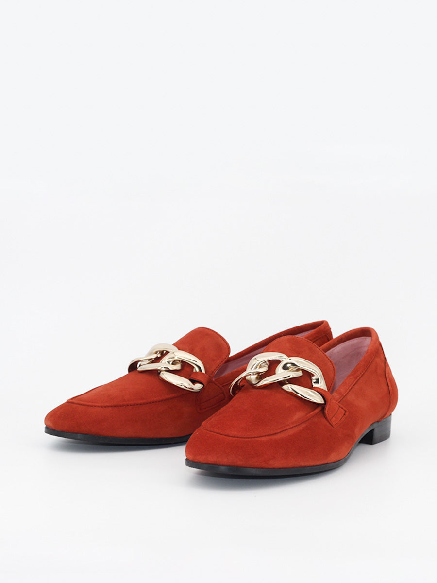 Trapani women's loafers in brick-colored suede