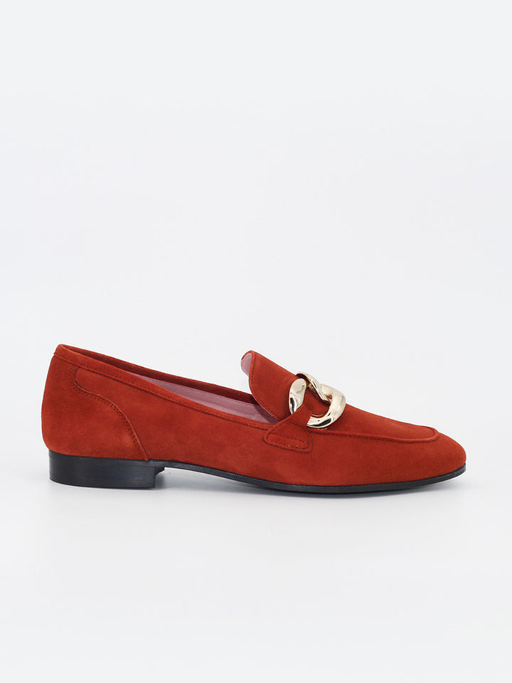 Trapani women's loafers in brick-colored suede