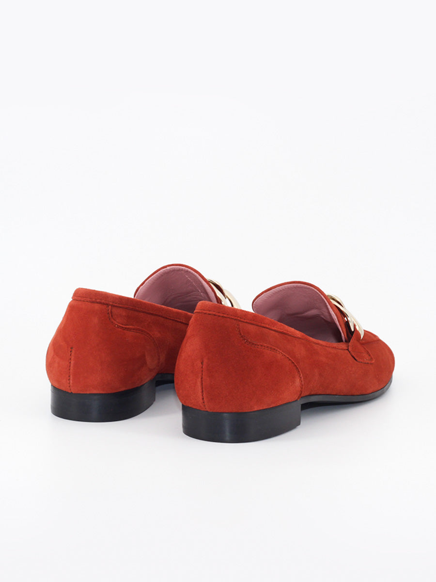 Trapani women's loafers in brick-colored suede