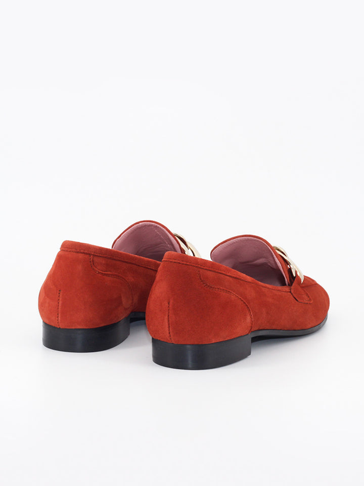 Trapani women's loafers in brick-colored suede