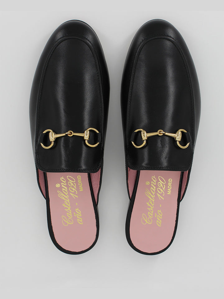 Mules Venecia piel coy color negro