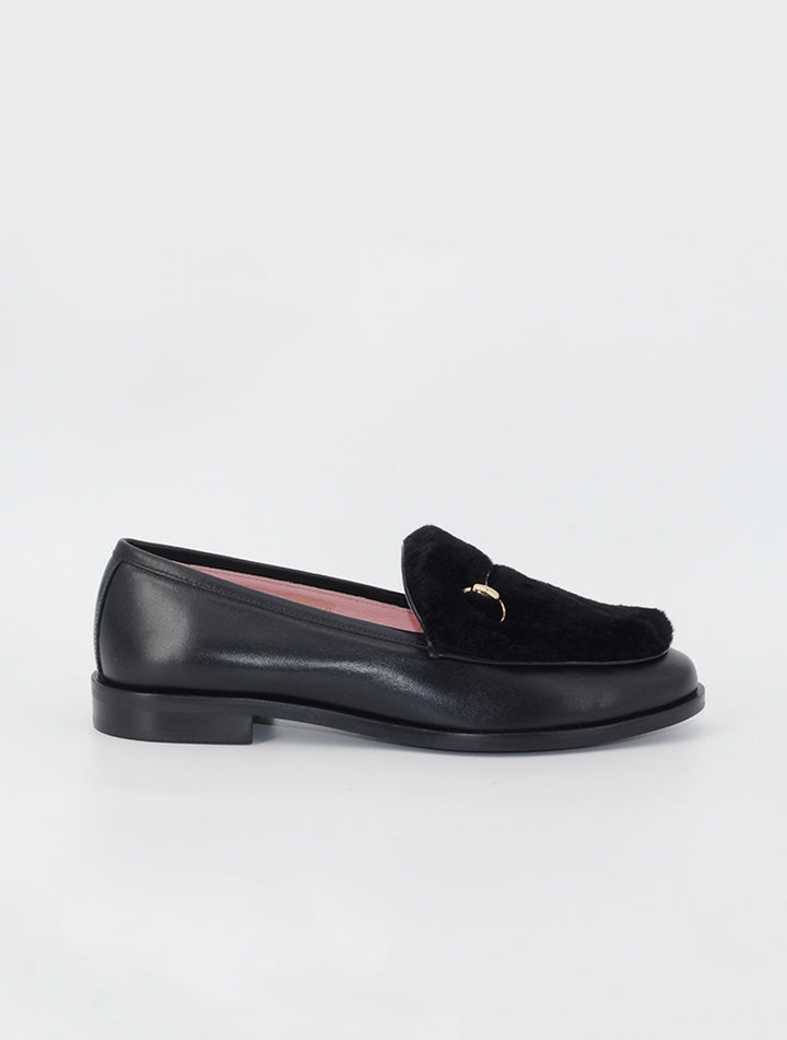 Venus mouton loafers black color