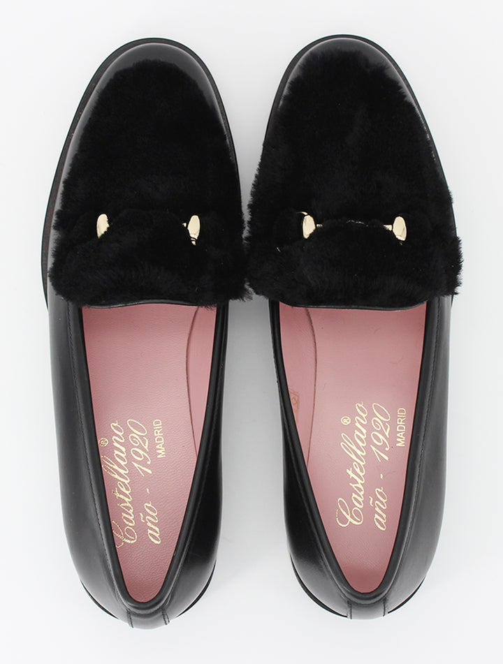 Venus mouton loafers black color