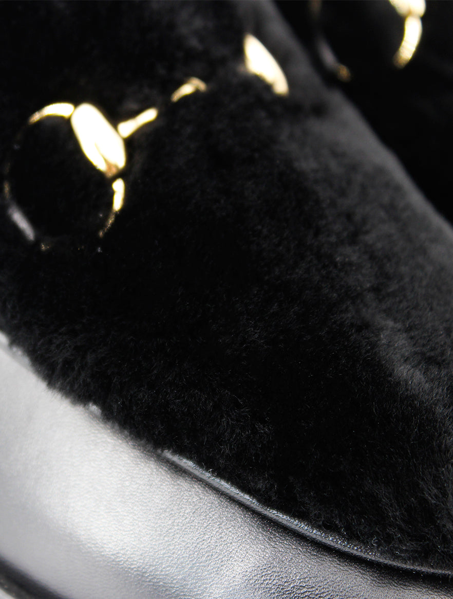 Venus mouton loafers black color