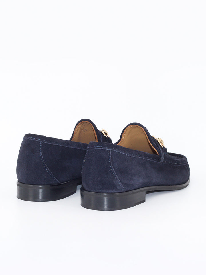 33 navy blue suede loafers