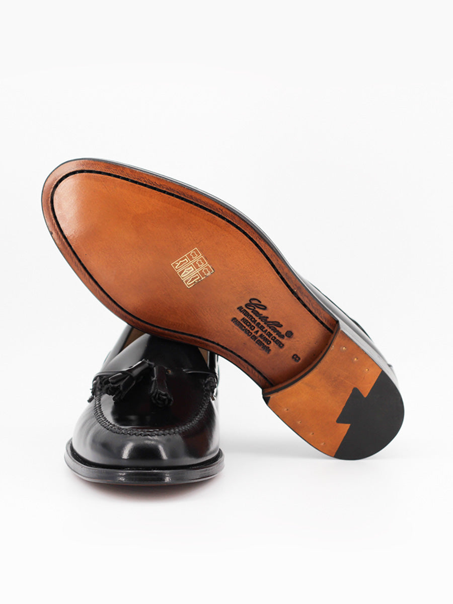 Castellano Men's loafers with tassels 5511 black antik leather