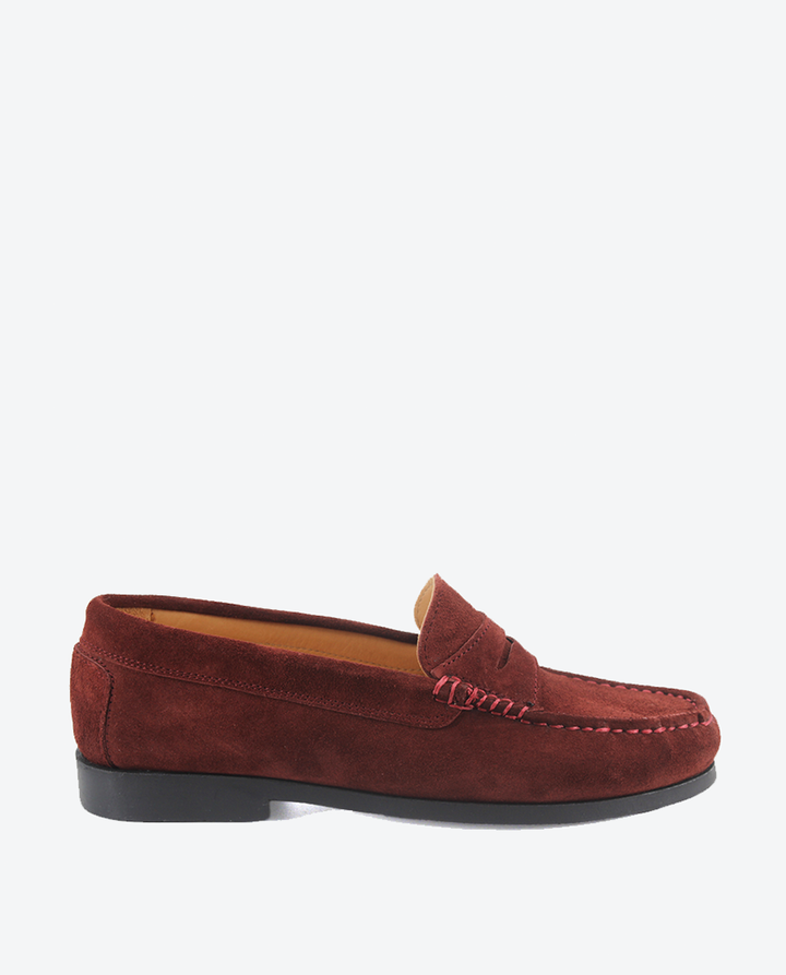 Mocasines Castellano® de ante para mujer – Modelo 471 color burdeos