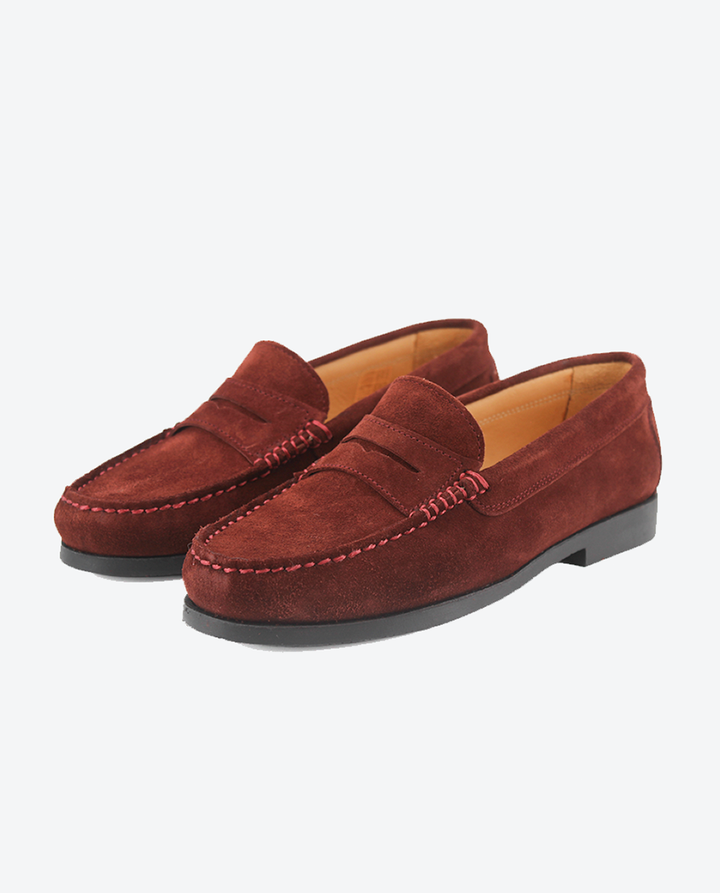 Mocasines Castellano® de ante para mujer – Modelo 471 color burdeos