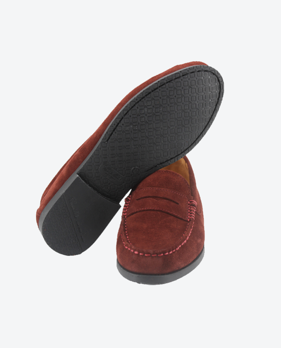 Mocasines Castellano® de ante para mujer – Modelo 471 color burdeos