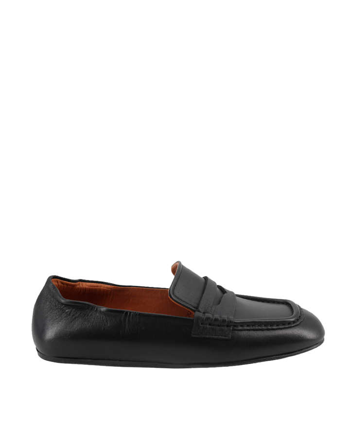 Mocasines Castellano® de piel para mujer con antifaz – Modelo Joon color negro