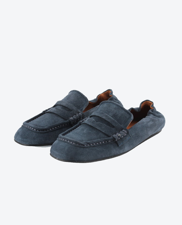 Mocasines Castellano® de ante para mujer con antifaz – Modelo Joon color gris