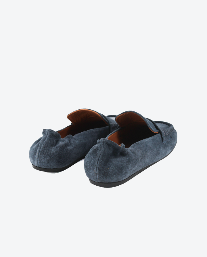 Mocasines Castellano® de ante para mujer con antifaz – Modelo Joon color gris