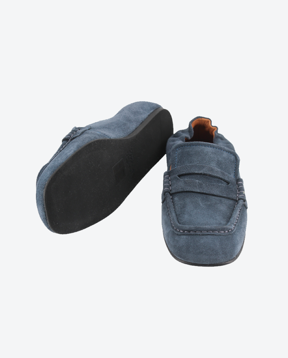 Mocasines Castellano® de ante para mujer con antifaz – Modelo Joon color gris