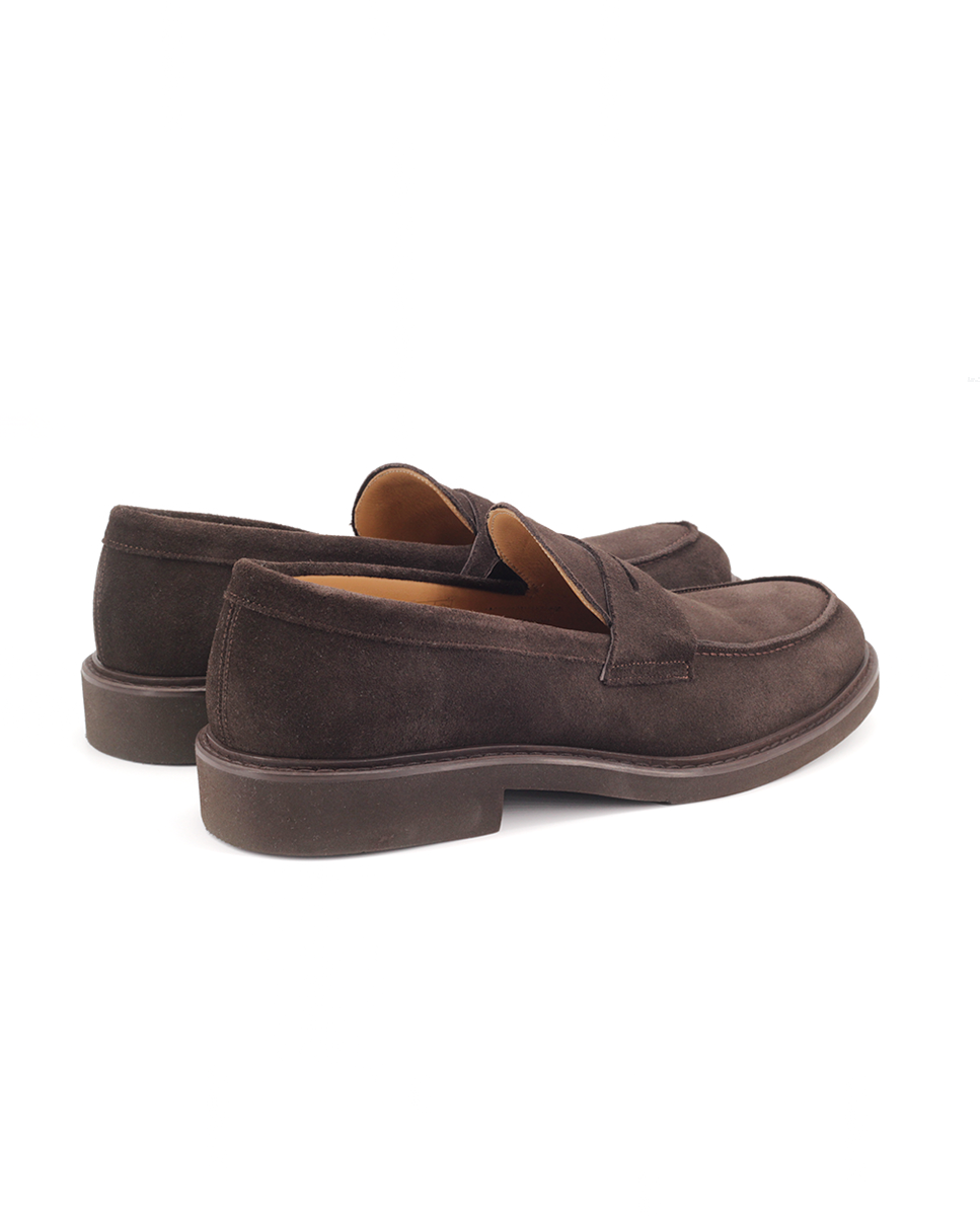 Mocasines Castellano® de piel ante para hombre – Modelo Toro color café