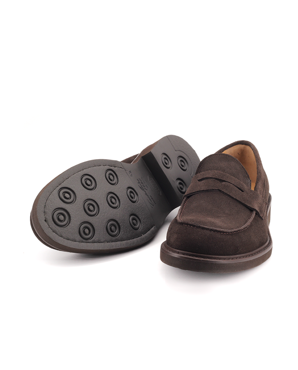 Mocasines Castellano® de piel ante para hombre – Modelo Toro color café