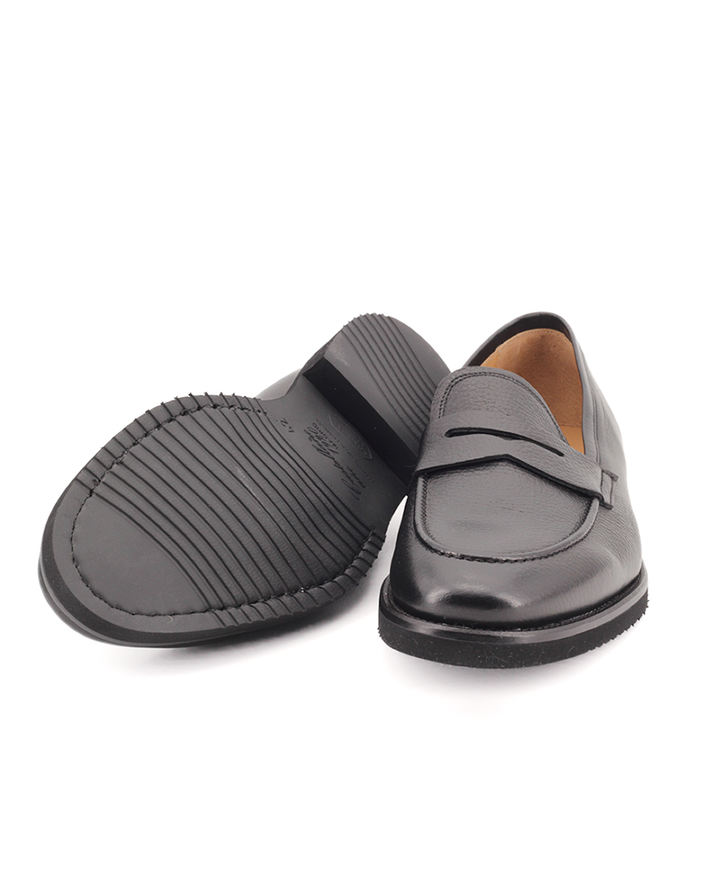 Mocasines Castellano® de piel de ciervo para hombre – Modelo Ariete color negro