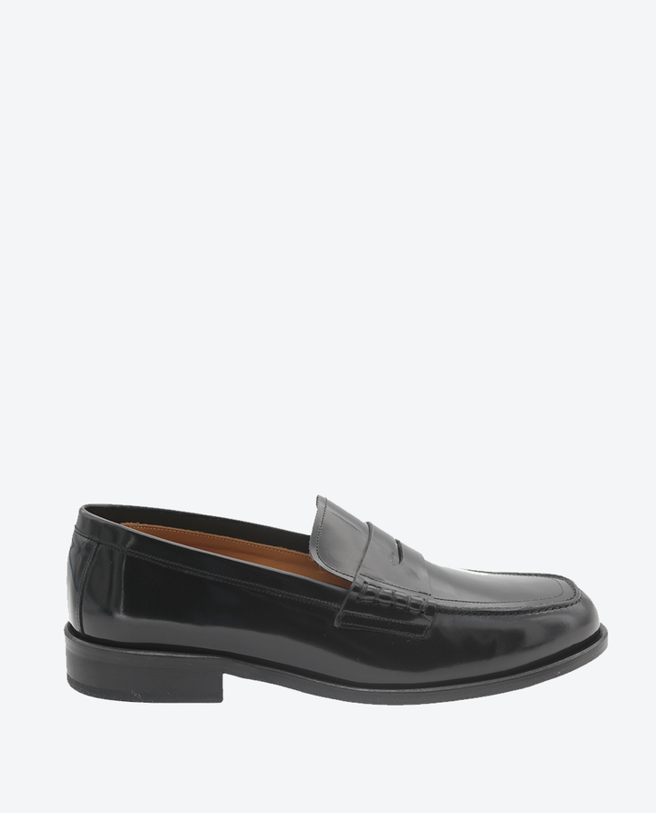 Mocasines Castellano® de piel para hombre con antifaz – Modelo Tudor color negro
