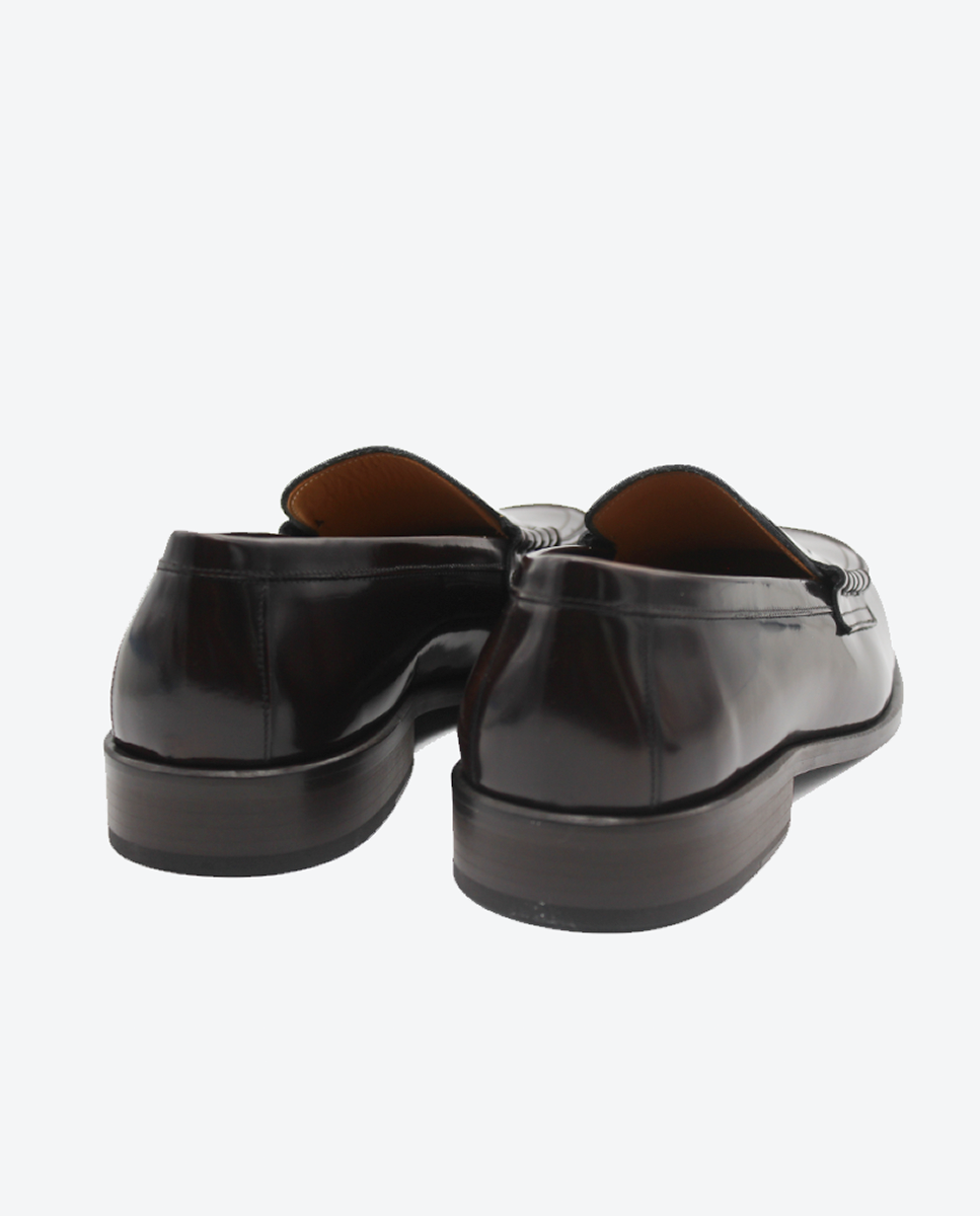 Mocasines Castellano® de piel para hombre con antifaz – Modelo Tudor color marrón