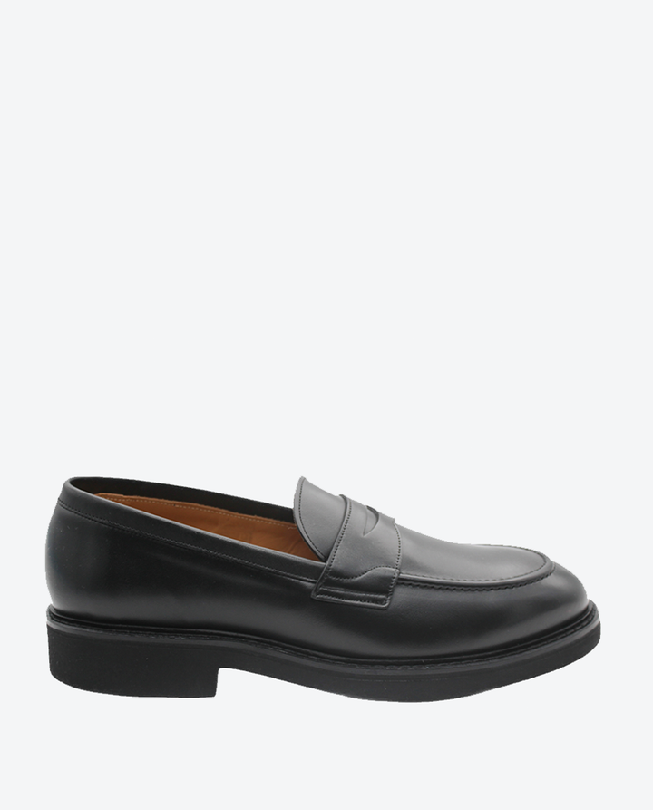 Mocasines Castellano® de piel para hombre con antifaz – Modelo Lanza color negro