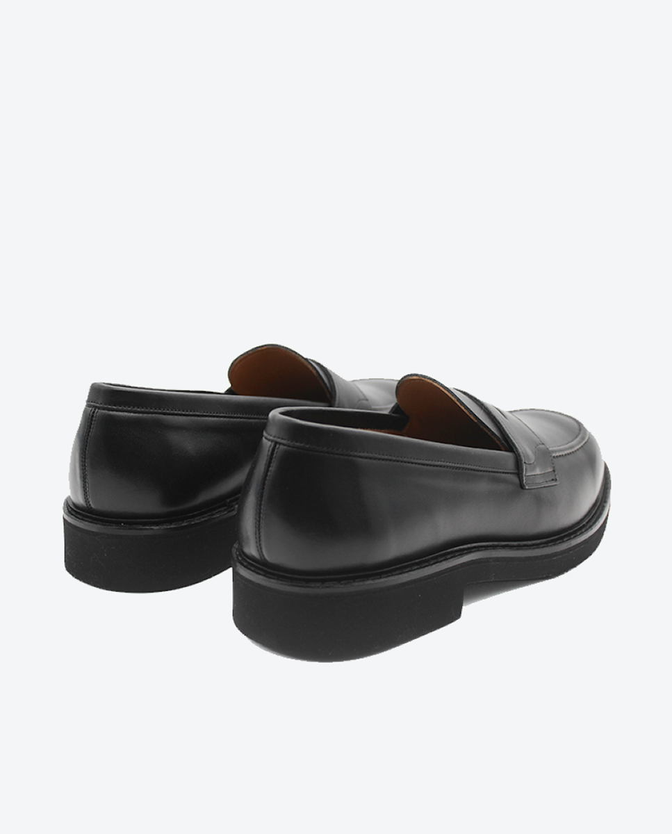 Mocasines Castellano® de piel para hombre con antifaz – Modelo Lanza color negro