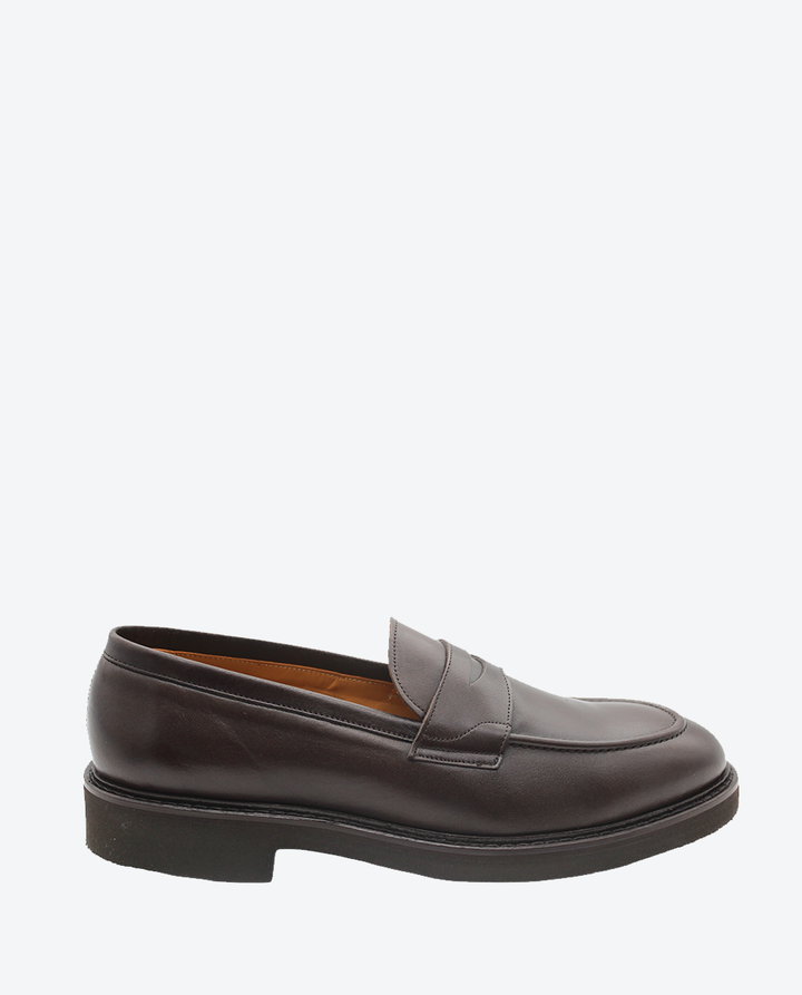 Mocasines Castellano® de piel para hombre con antifaz – Modelo Lanza color marrón