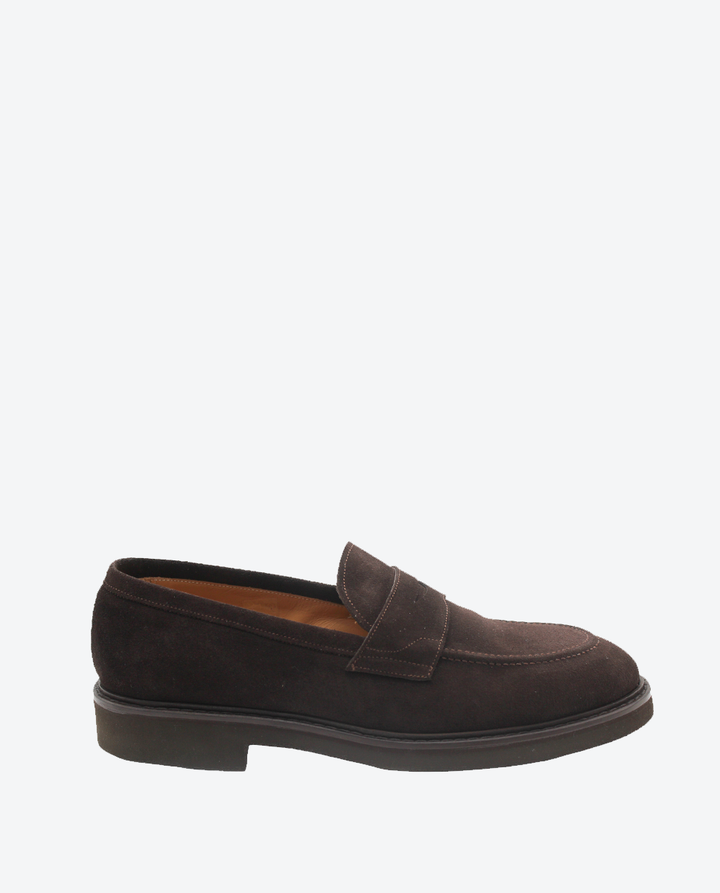 Mocasines Castellano® de ante para hombre con antifaz – Modelo Lanza color marrón