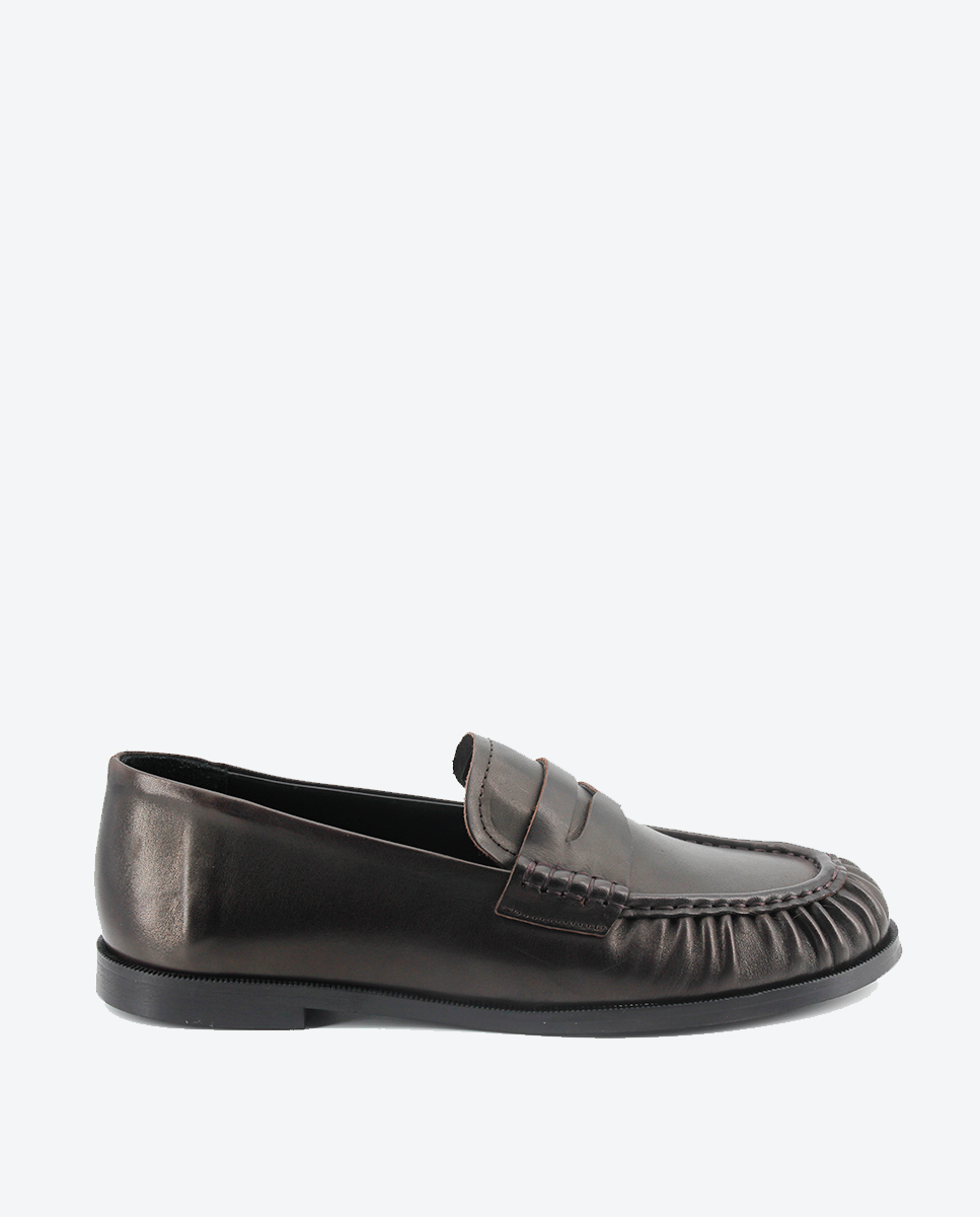 Mocasines Castellano® de piel napa para hombre con antifaz – Modelo Fuyuki color testa