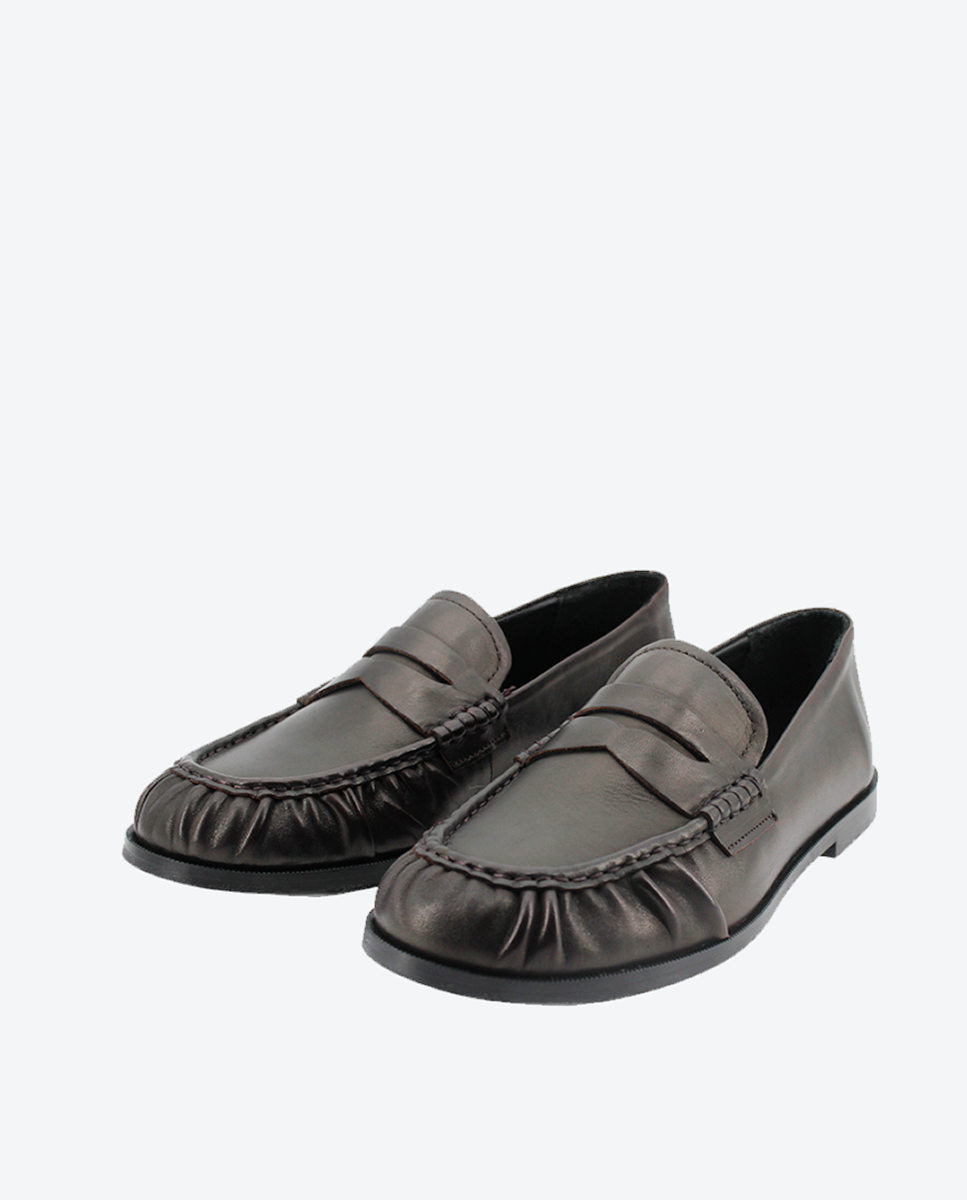 Mocasines Castellano® de piel napa para hombre con antifaz – Modelo Fuyuki color testa