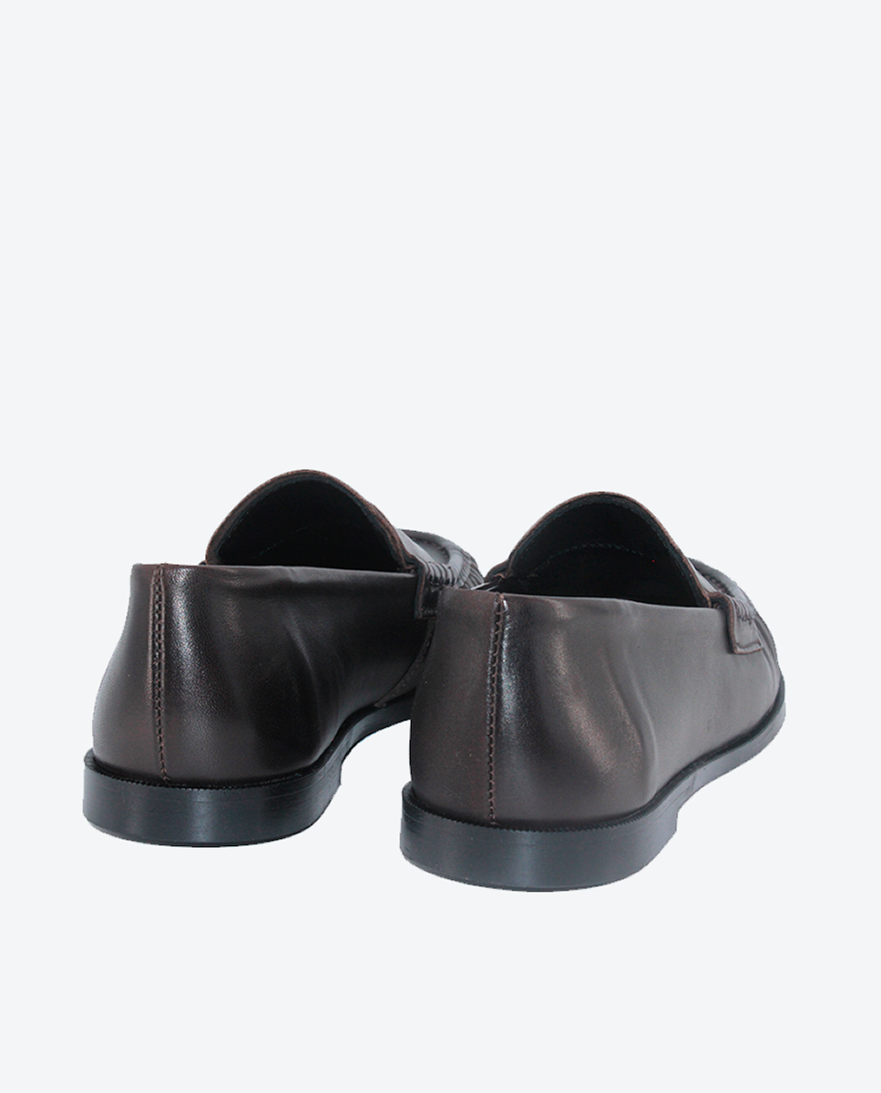 Mocasines Castellano® de piel napa para hombre con antifaz – Modelo Fuyuki color testa