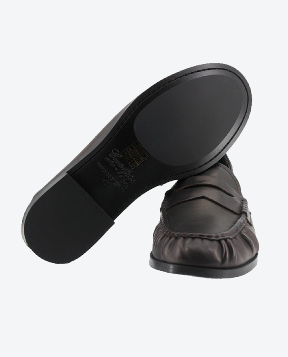Mocasines Castellano® de piel napa para hombre con antifaz – Modelo Fuyuki color testa