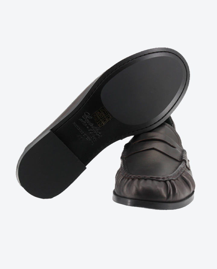Mocasines Castellano® de piel napa para hombre con antifaz – Modelo Fuyuki color testa