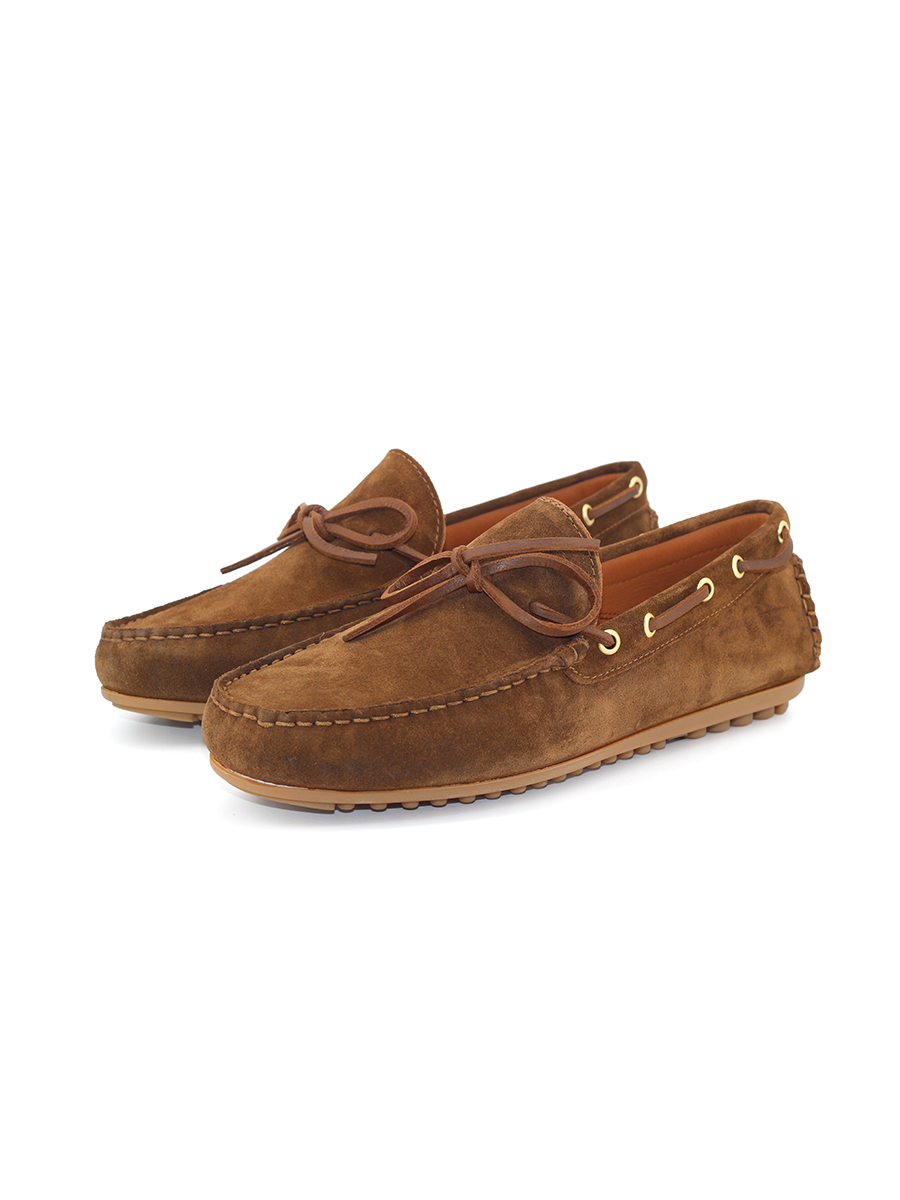 Mocasines modelo 11 lazo ante color cuero