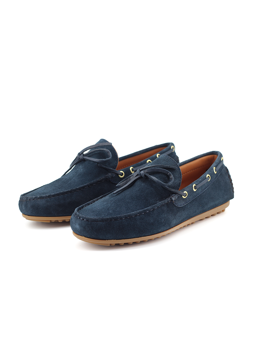Mocasines modelo 11 lazo ante color marino