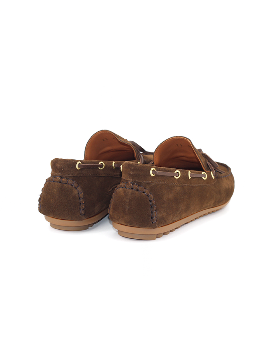 Mocasines modelo 11 lazo ante color marrón