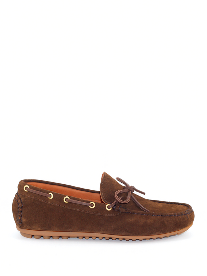 Mocasines modelo 11 lazo ante color marrón