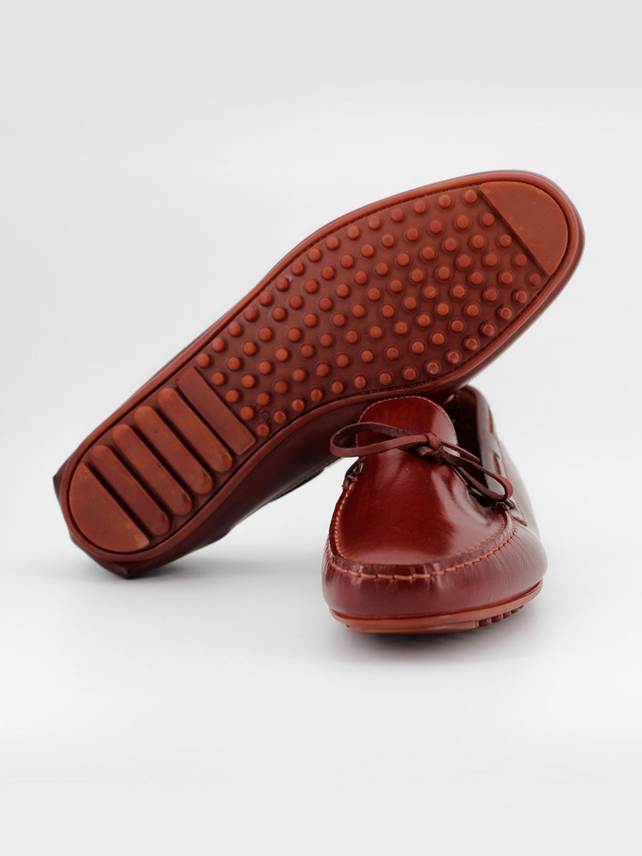 Mocasines modelo 11 lazo color mogamo