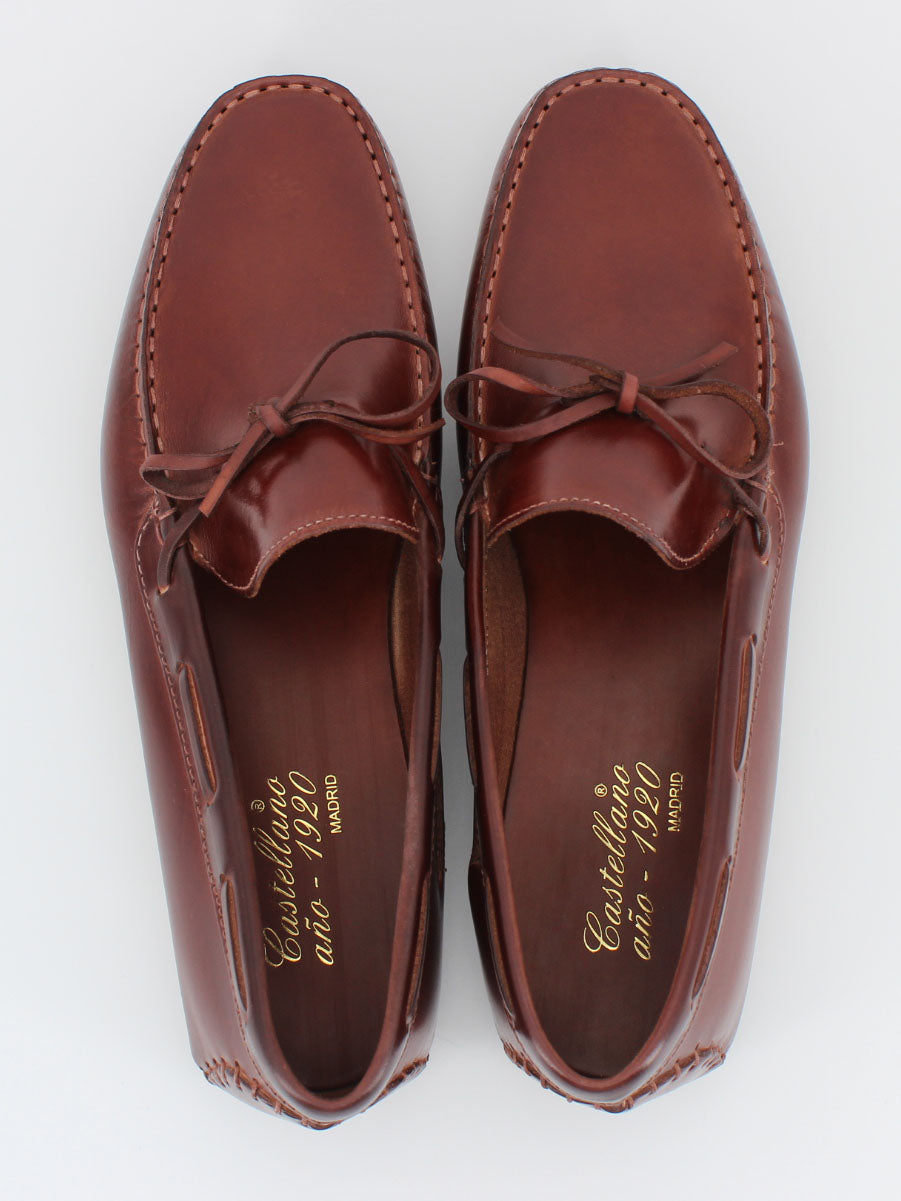 Mocasines modelo 11 lazo color mogamo