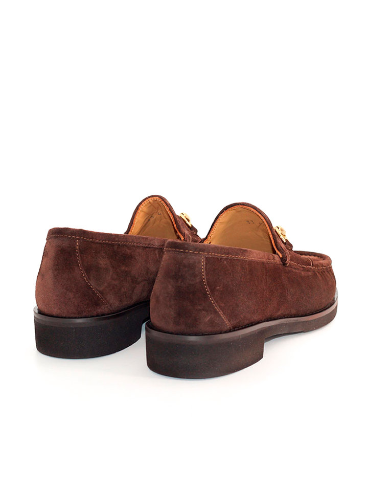 Mocasines Castellano® de ante para hombre con herraje – Modelo 33 color testa