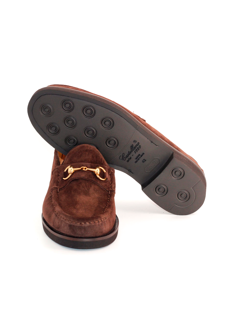Mocasines Castellano® de ante para hombre con herraje – Modelo 33 color testa