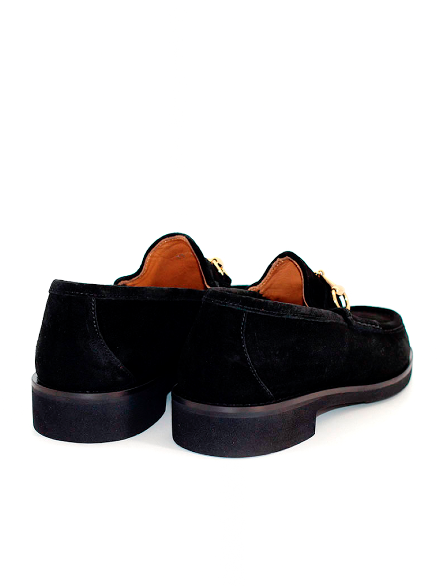 Mocasines Castellano® de ante para hombre con herraje – Modelo 33 color negro