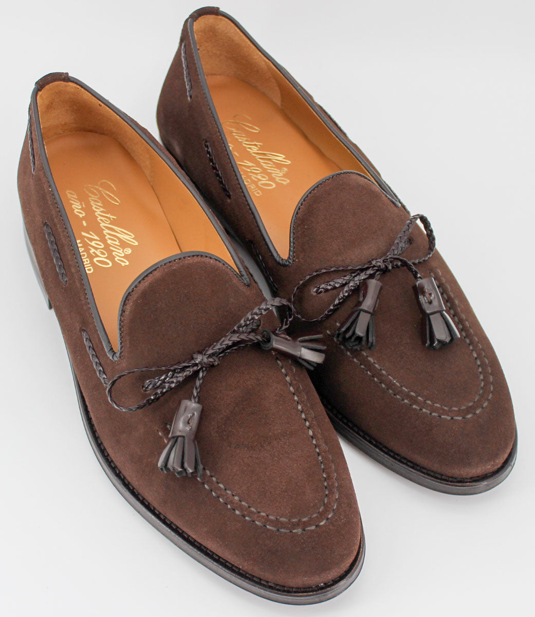 Men's loafers 4516F brown suede leather