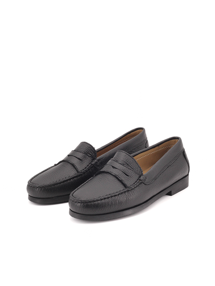 Mocasines Castellano® de piel ciervo para mujer – Modelo 471 color nergro