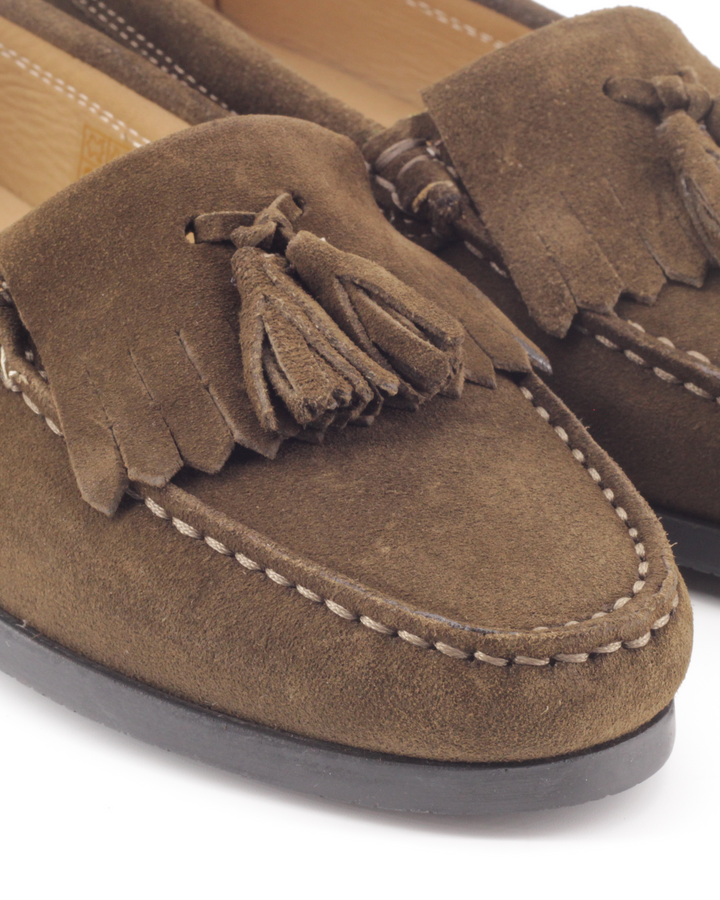 Mocasines Castellano® de ante para mujer – Modelo 492 color kaki