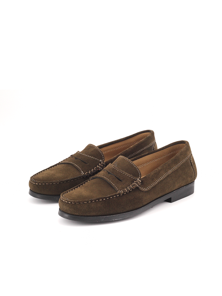 Mocasines Castellano® de ante para mujer – Modelo 471 color kaki