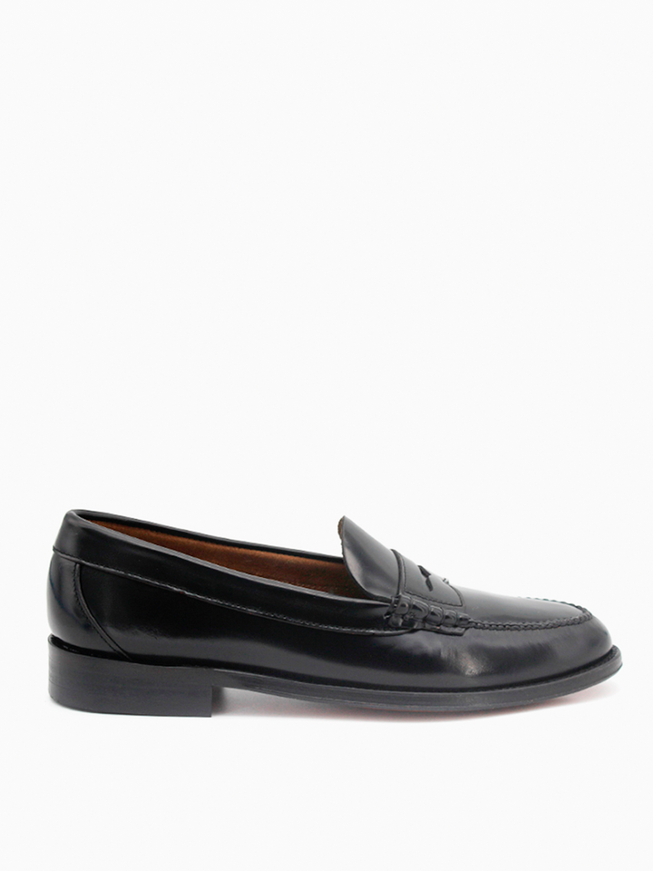 Castellano Mocasines de hombre con antifaz 5510 piel antik negro